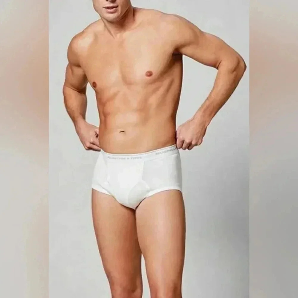 White Underwear Big Man Size 56" 5XL Cotton Briefs New